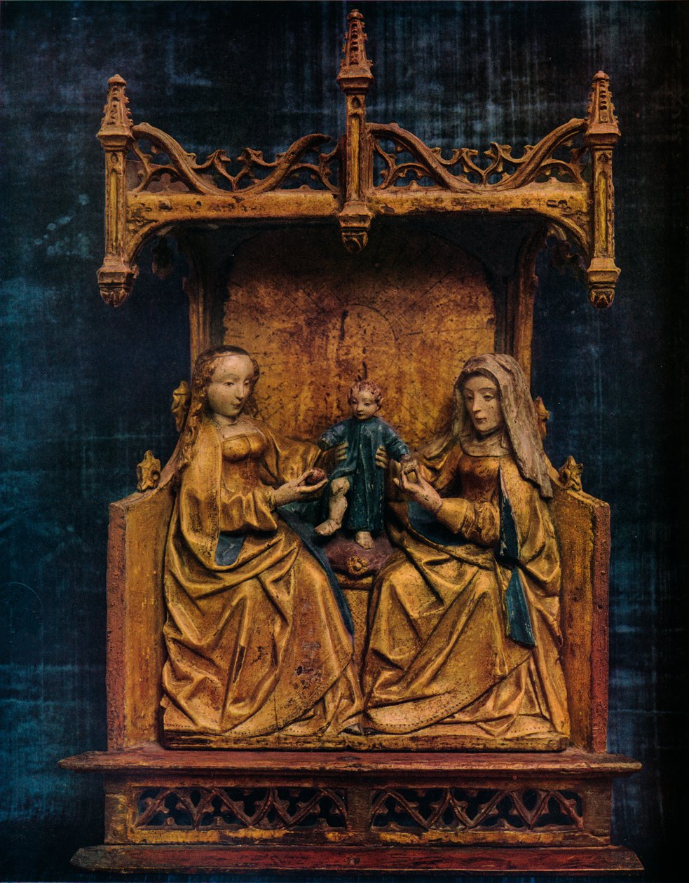 La Vierge et Sainte Anne apprenant au Sauveur enfant à marcher, vers 1470 - Unbekannt