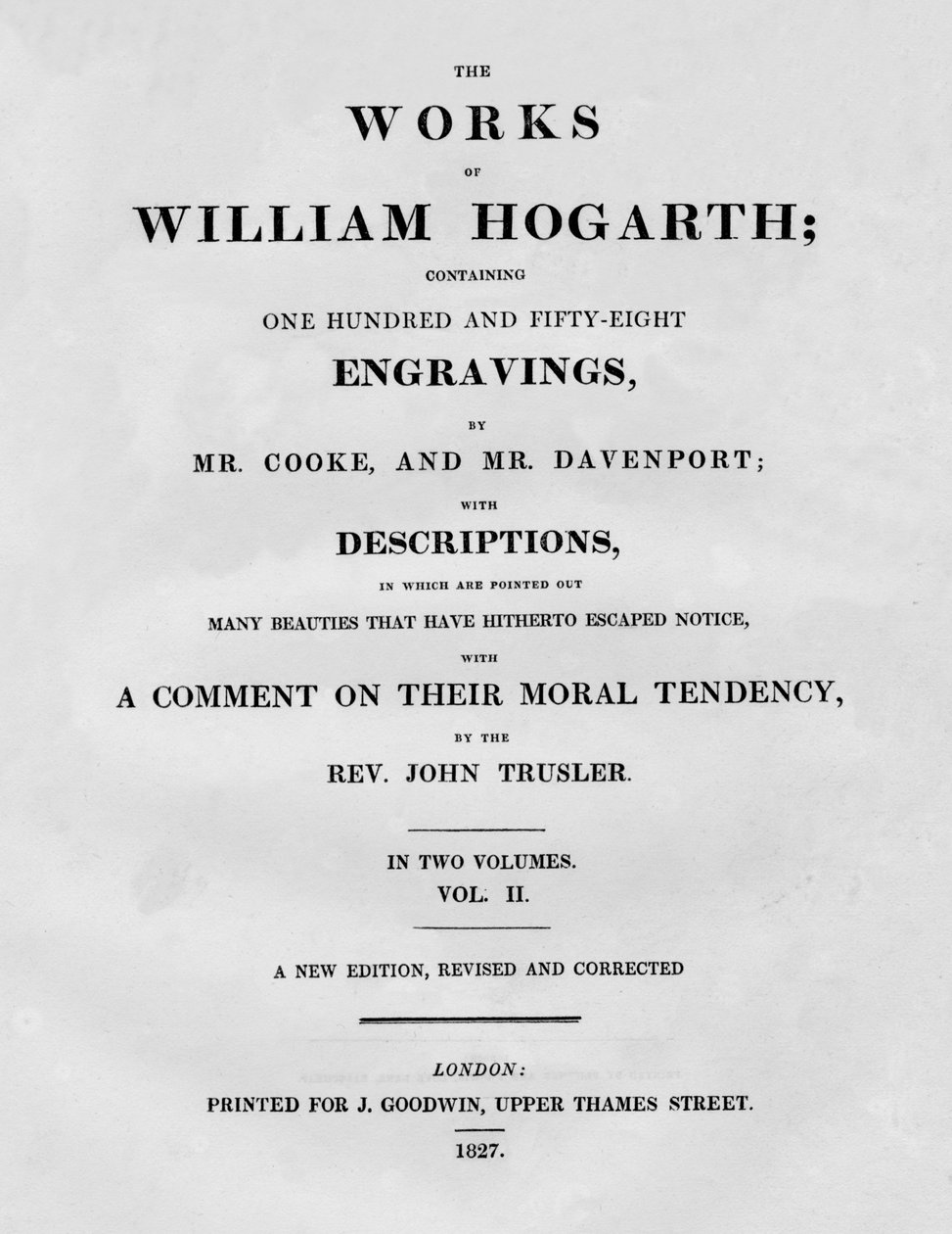 Les œuvres de William Hogarth, Vol II - Unbekannt