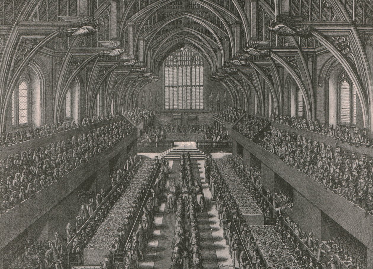 Le banquet dans la Grande Salle du Palais de Westminster...couronnement de Jacques II en 1685, 1902 - Unbekannt