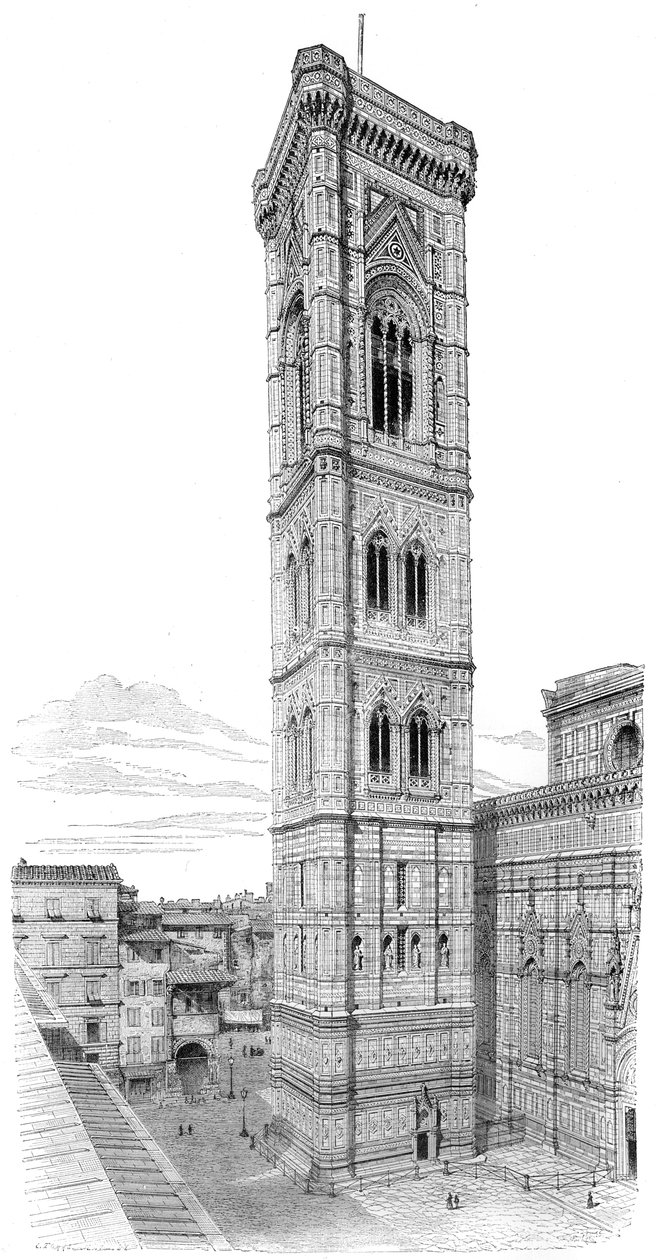 Le campanile de la Basilique de Santa Maria del Fiore, Florence, Italie, 1882 - Unbekannt