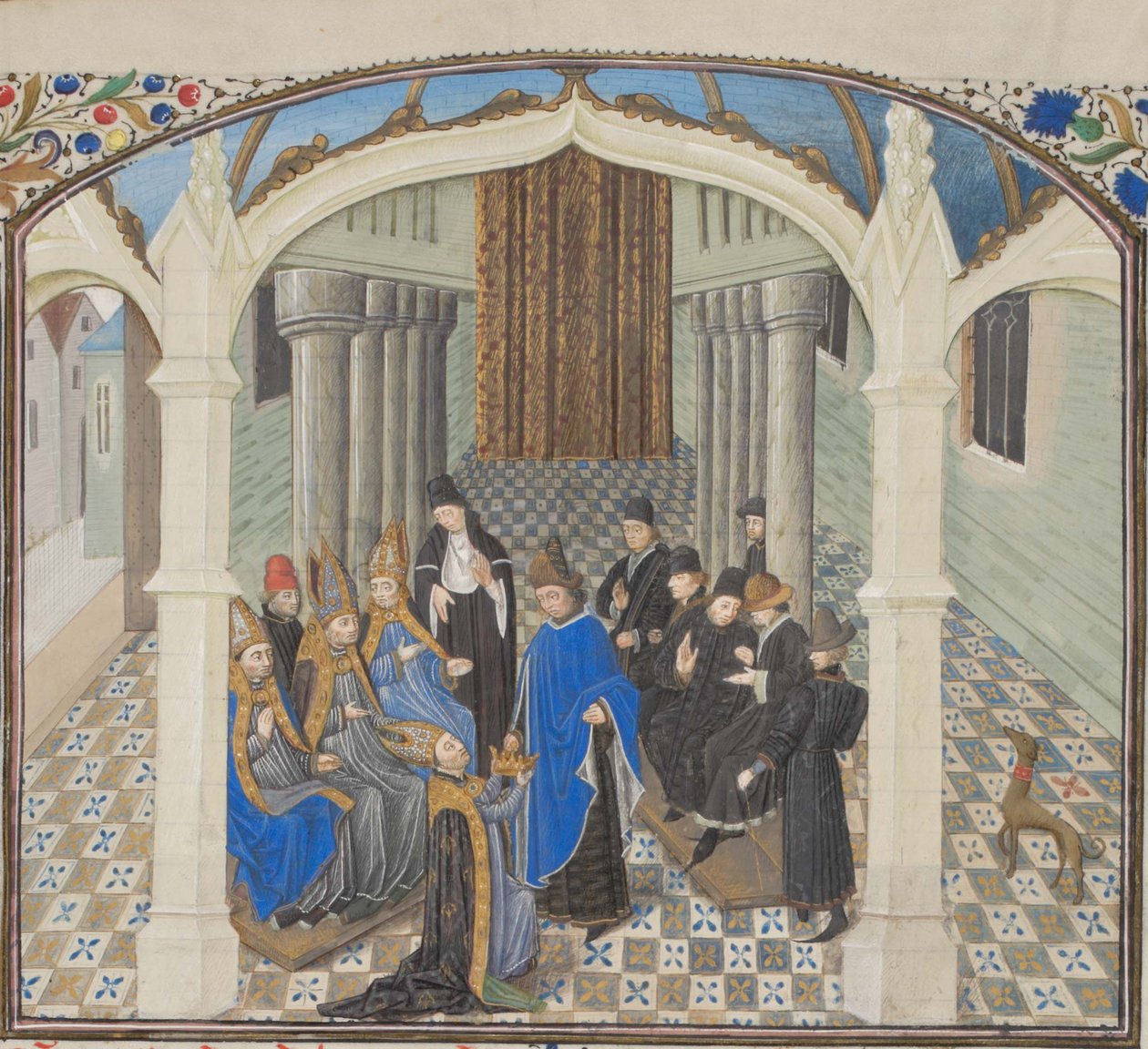 Le couronnement de Baudouin II en 1118. Miniature de l