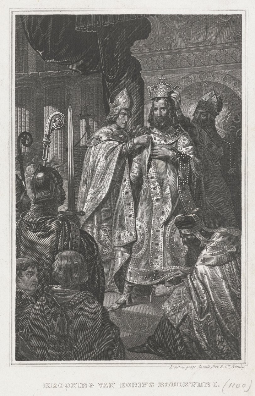 Le couronnement de Baudouin Ier le jour de Noël 1100, 19ème siècle - Unbekannt