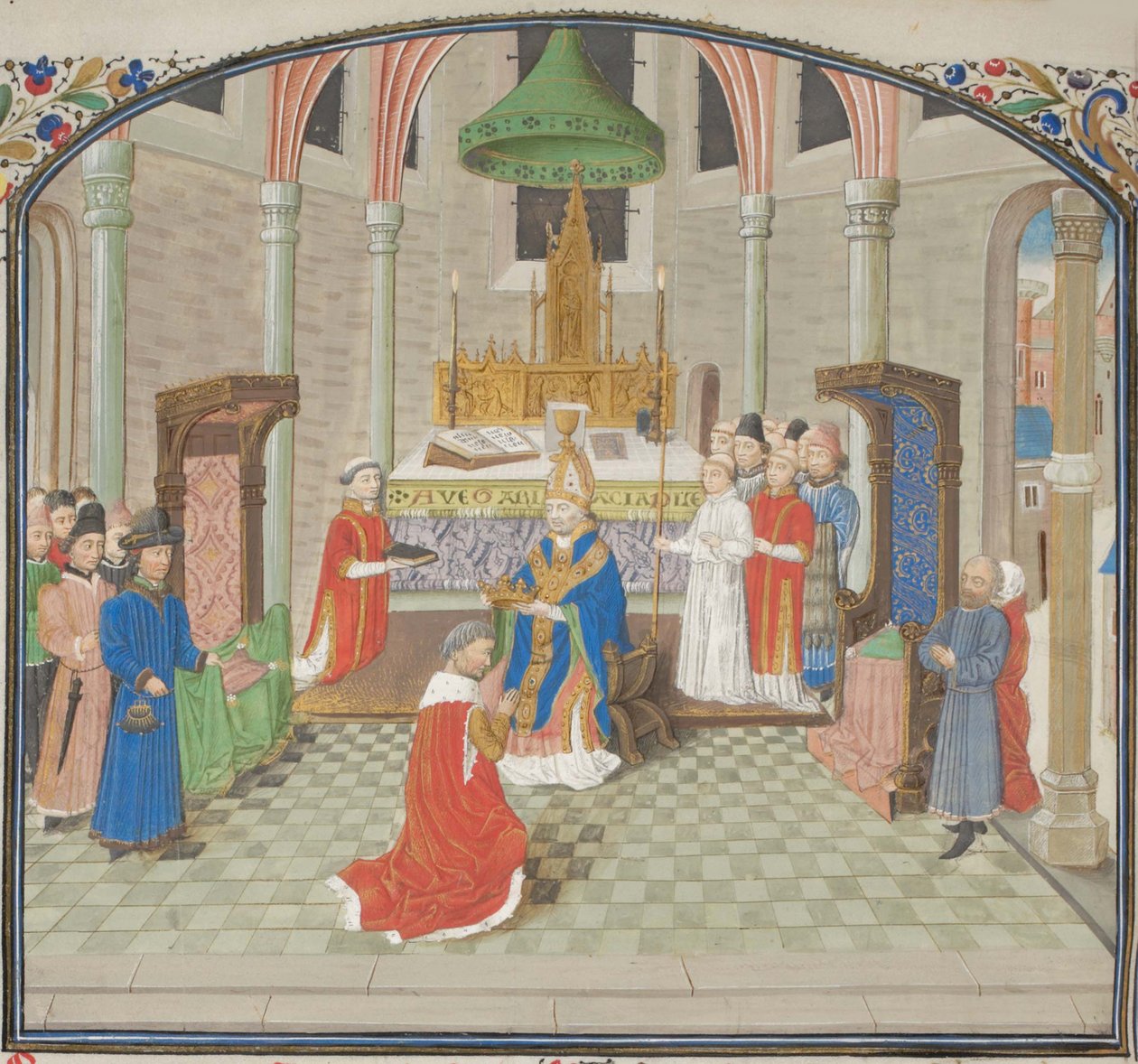 Le couronnement de Baudouin Ier le jour de Noël 1100. Miniature de l