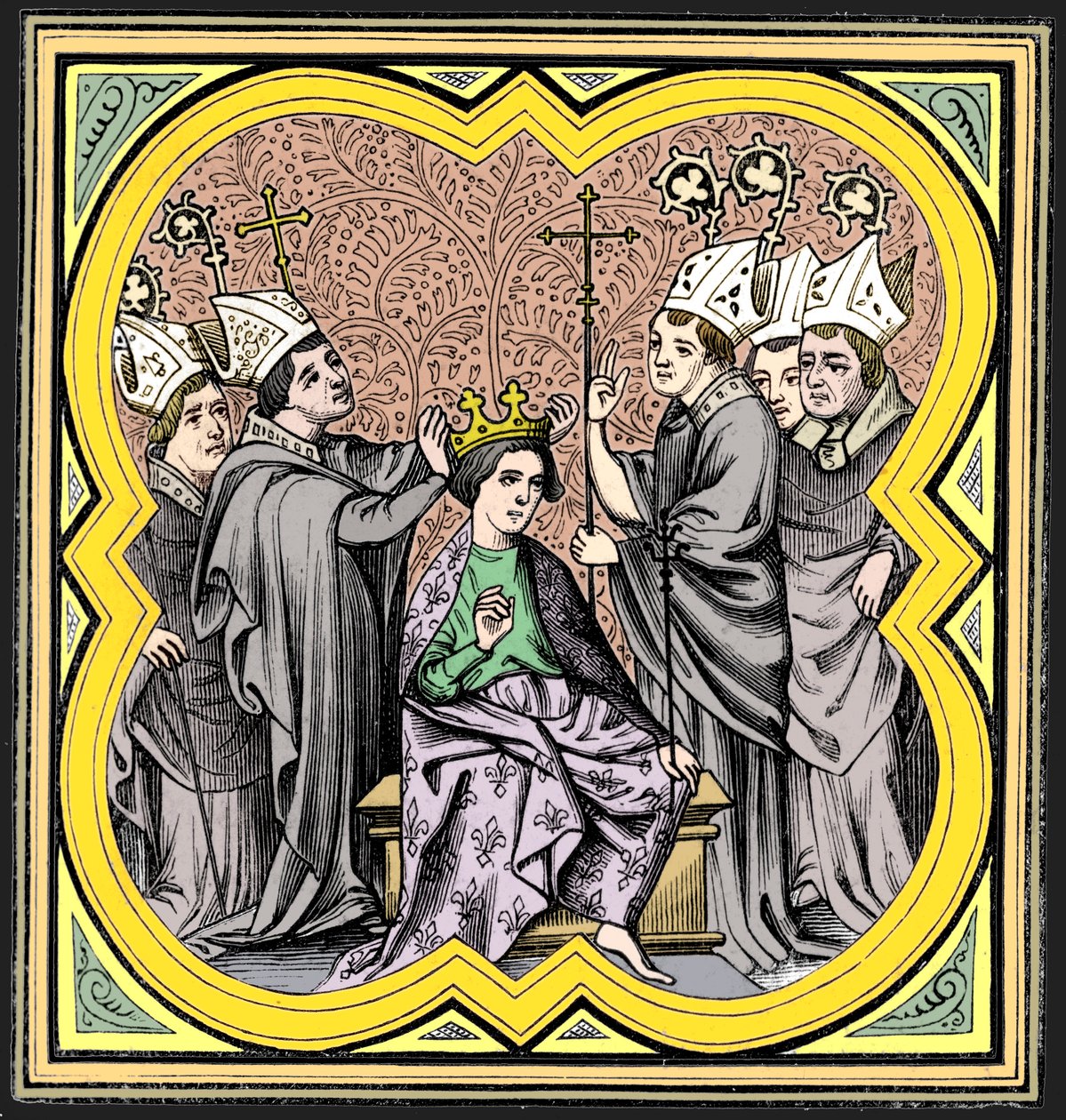 Le couronnement de Charlemagne 712-814, 14ème siècle - Unbekannt