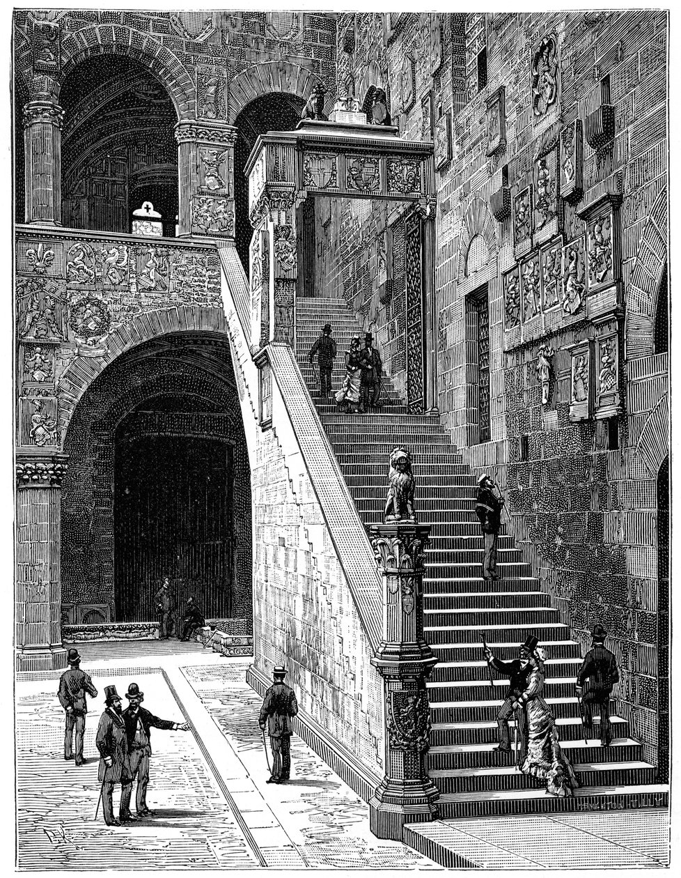 La cour du Bargello, Florence, Italie, 1882 - Unbekannt