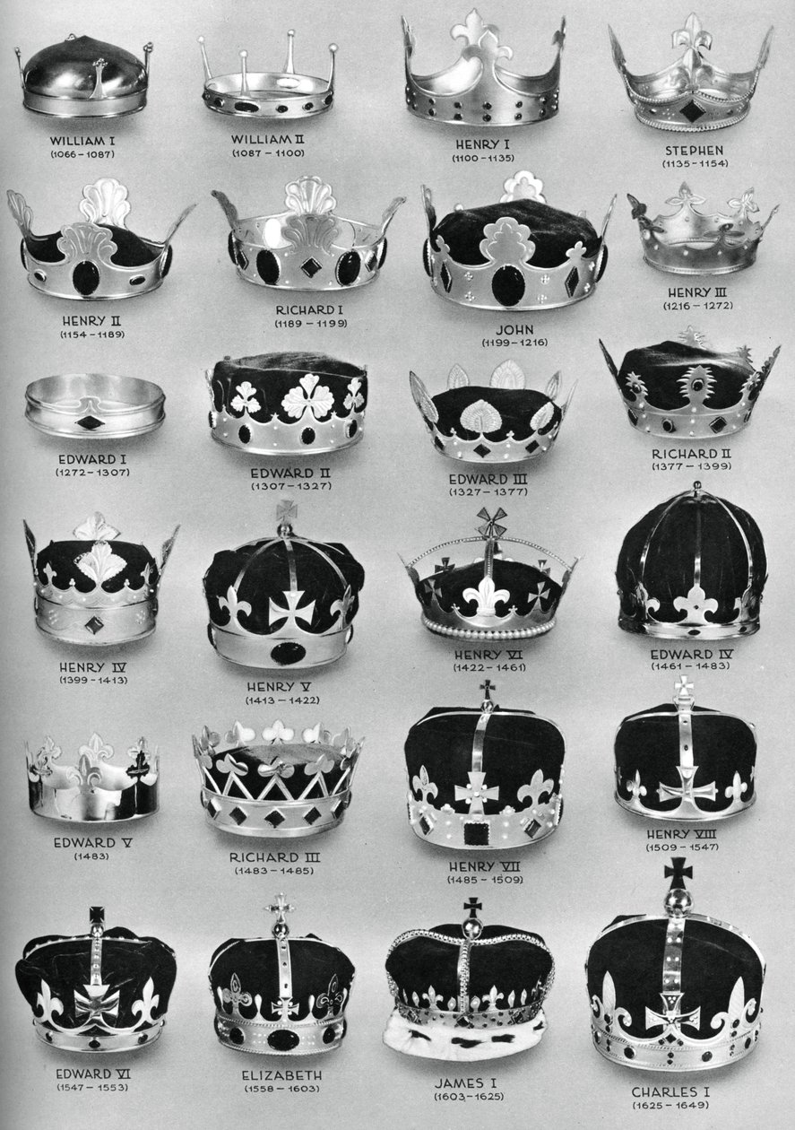 Les couronnes des souverains anglais de Guillaume le Conquérant à Charles I, 1937 - Unbekannt