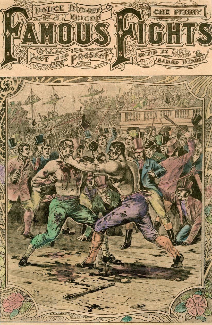 Le premier combat entre Tom Spring et Jack Langan, 1824, fin du 19ème ou début du 20ème siècle - Unbekannt