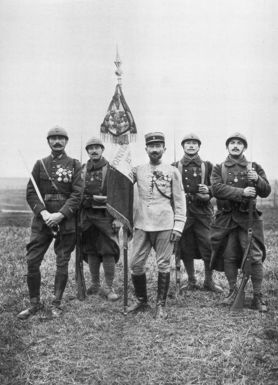 Le drapeau du Régiment de Marche, de la Légion étrangère française, vers 1914-1918 - Unbekannt