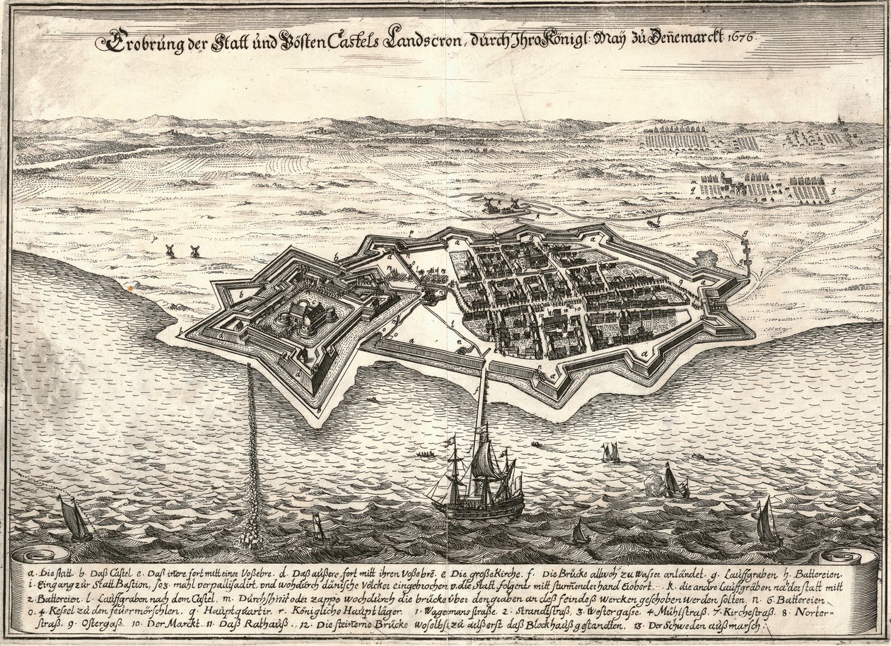 Les fortifications de Landskrona, Suède, capturées par les Danois pendant la guerre de Scanie - Unbekannt