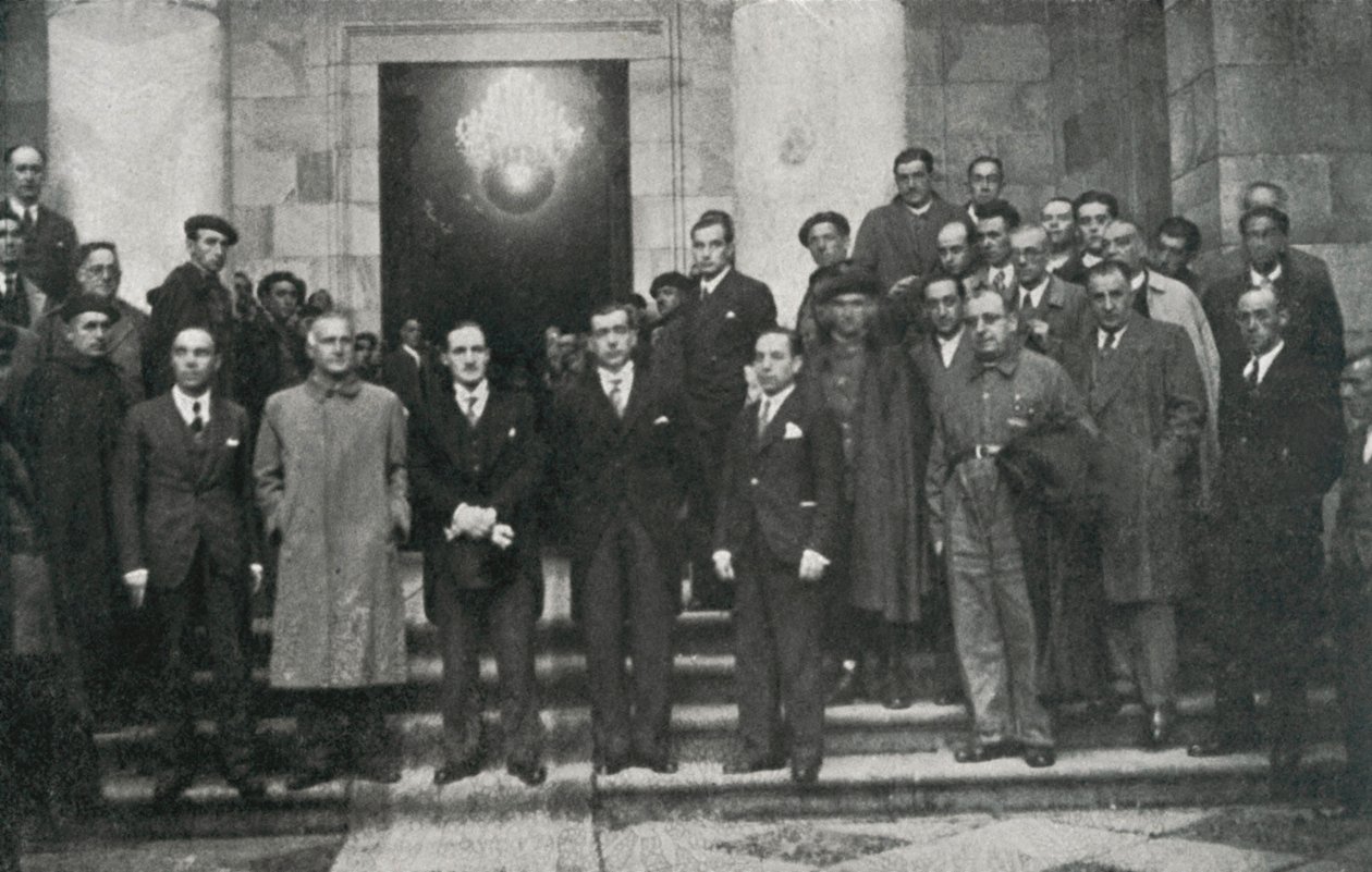 Le chef du gouvernement basque (ou lehendakari) José Antonio Aguirre et des membres du gouvernement, Barcelone. Fondation privée Jubert Figueras. - Unbekannt