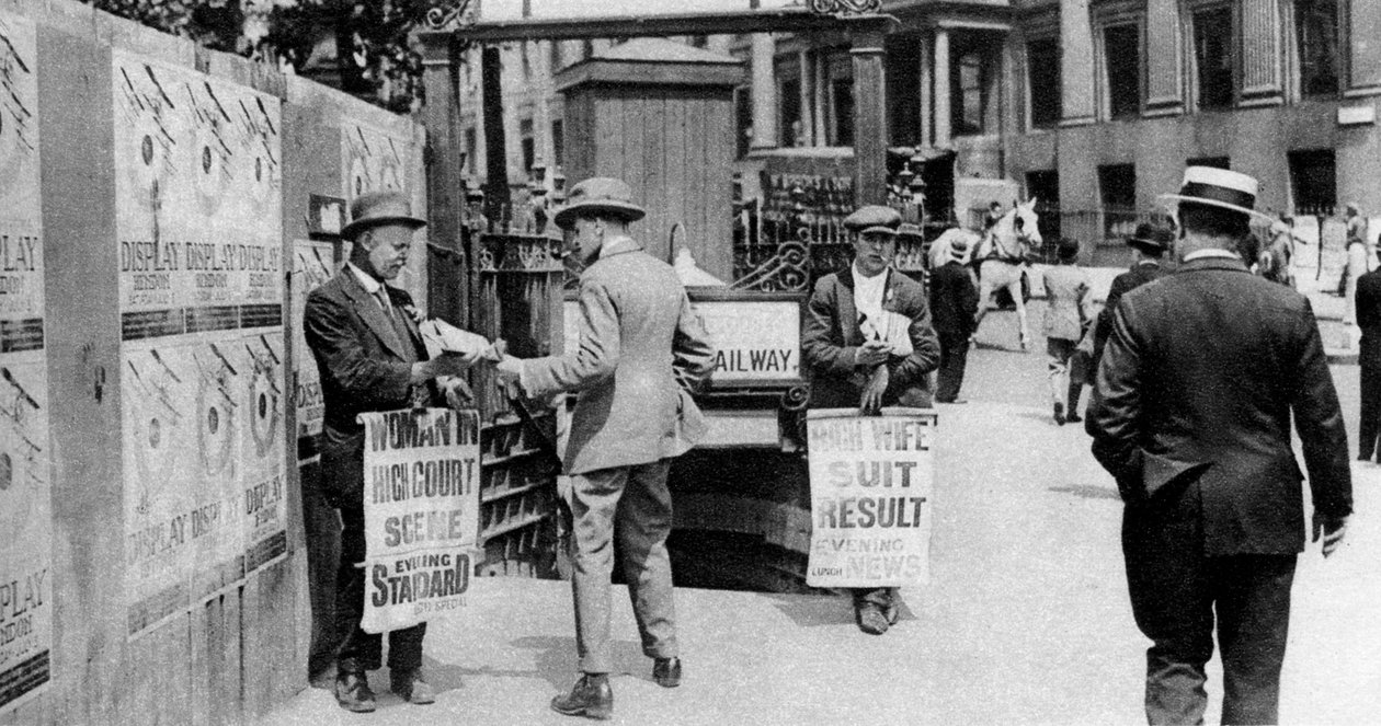 Les gros titres du journal de midi, Trafalgar Square, Londres, 1926-1927 - Unbekannt
