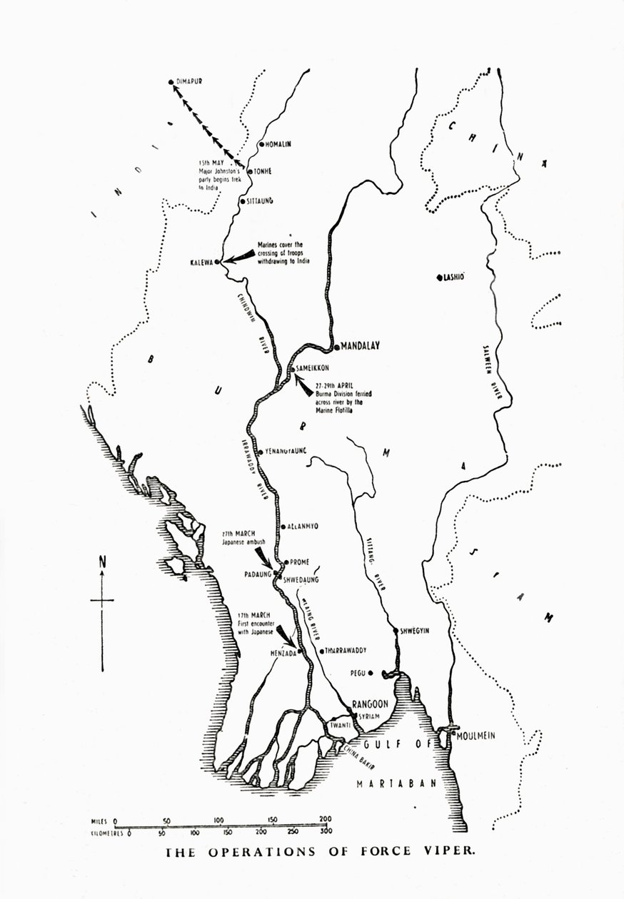 Les opérations de la Force Viper, Birmanie, Seconde Guerre mondiale, 1942-1943, 1944 - Unbekannt