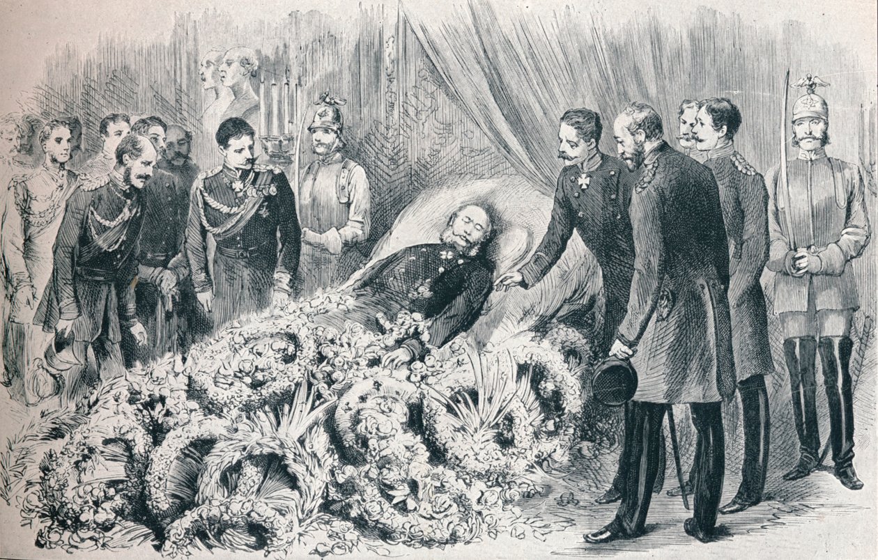 Le passage du premier empereur allemand : le lit de mort de Guillaume Ier, 1888, 1911 - Unbekannt