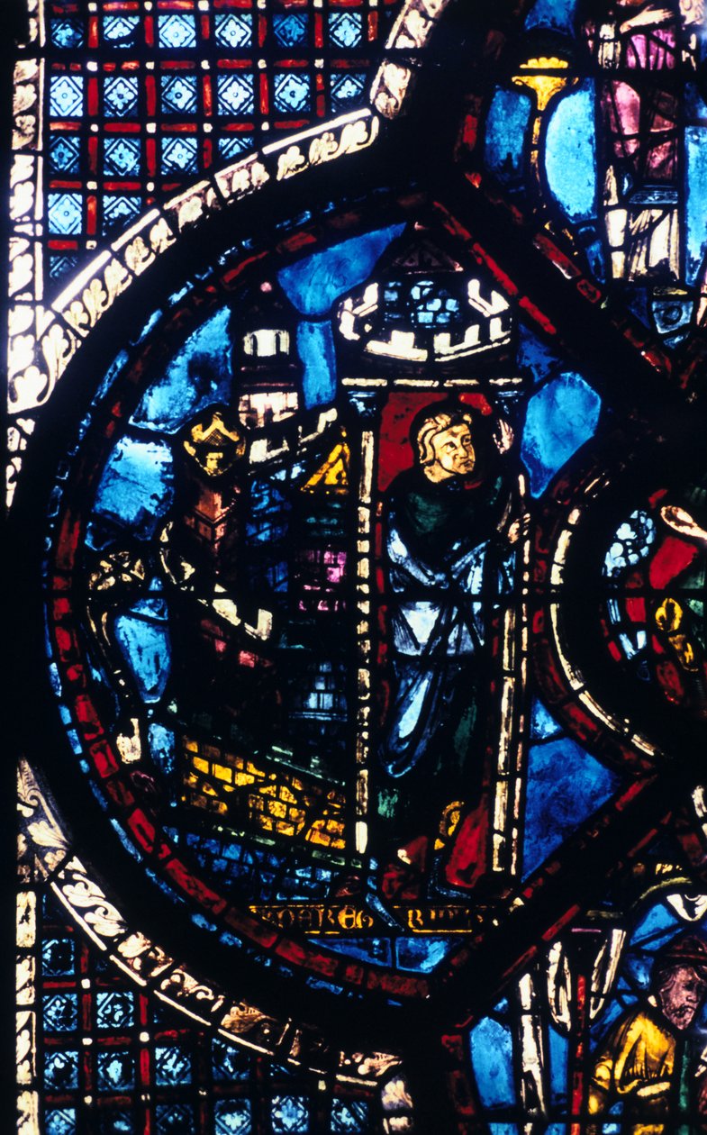 Le pèlerin quitte Jérusalem pour Jéricho, vitrail, cathédrale de Chartres, France, 1205-1215 - Unbekannt