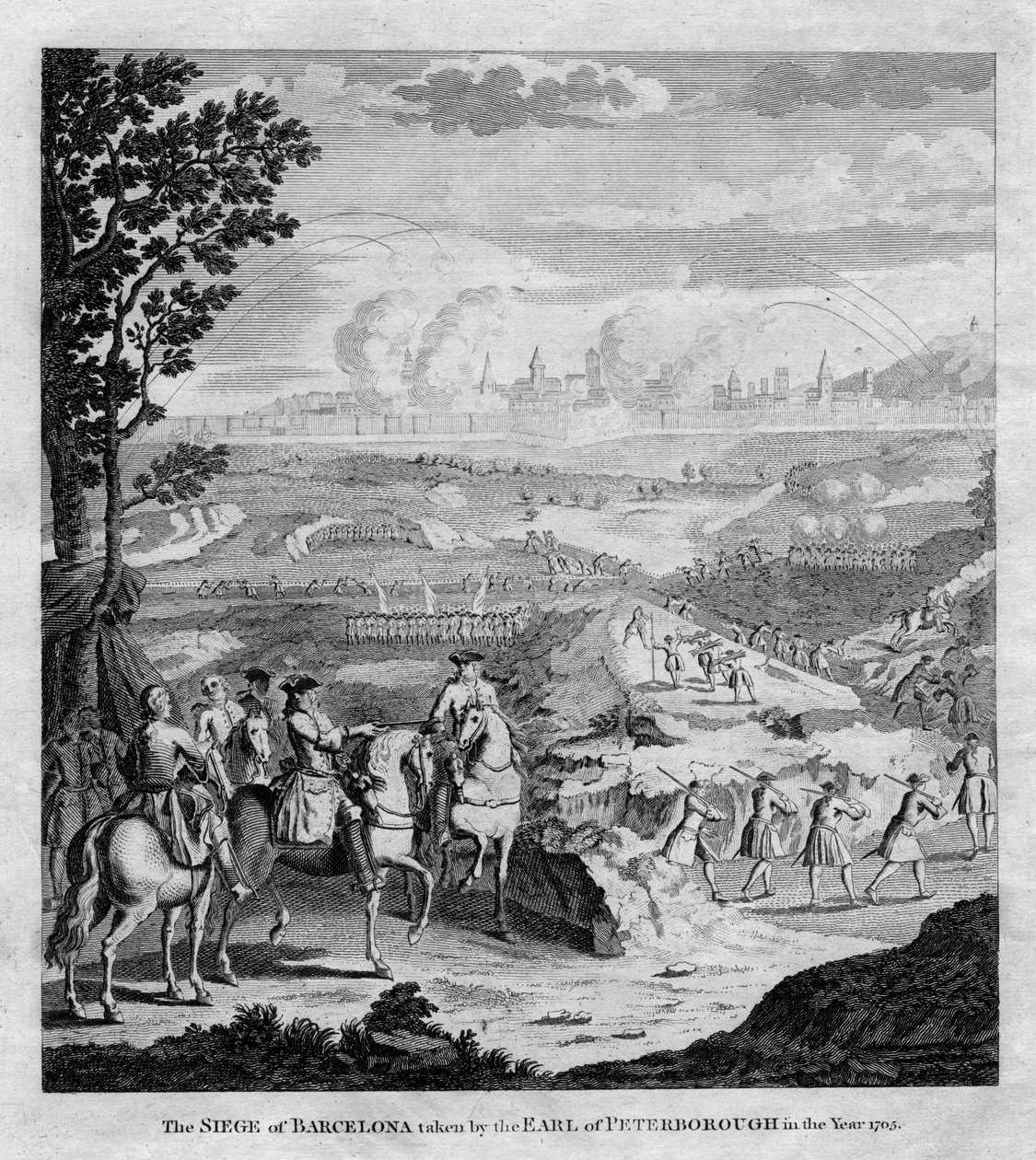 Le siège de Barcelone pris par le comte de Peterborough en 1705 - Unbekannt