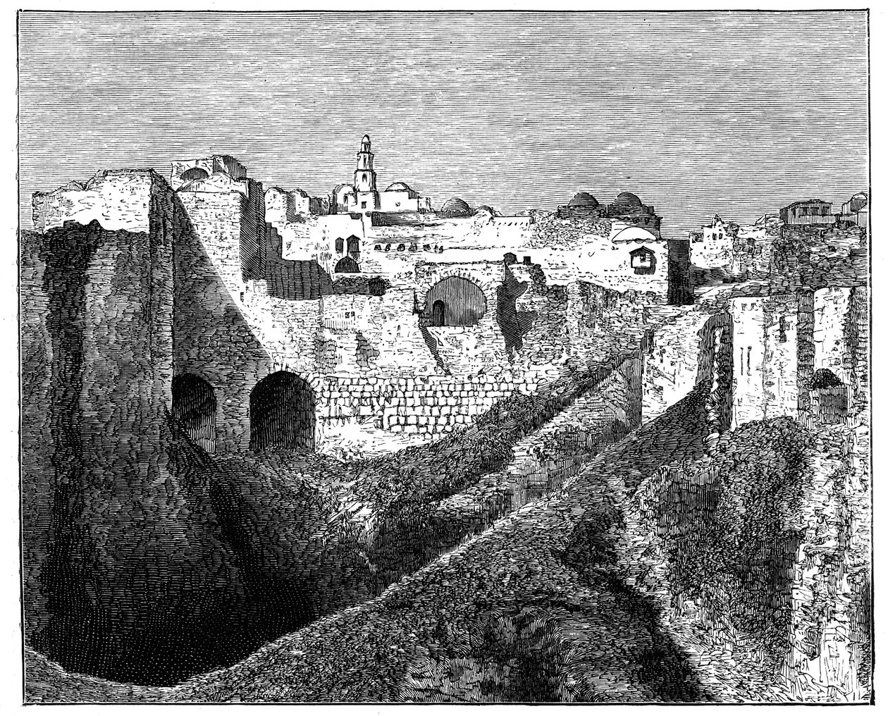 Les remparts sud de Jérusalem, vers 1890 - Unbekannt