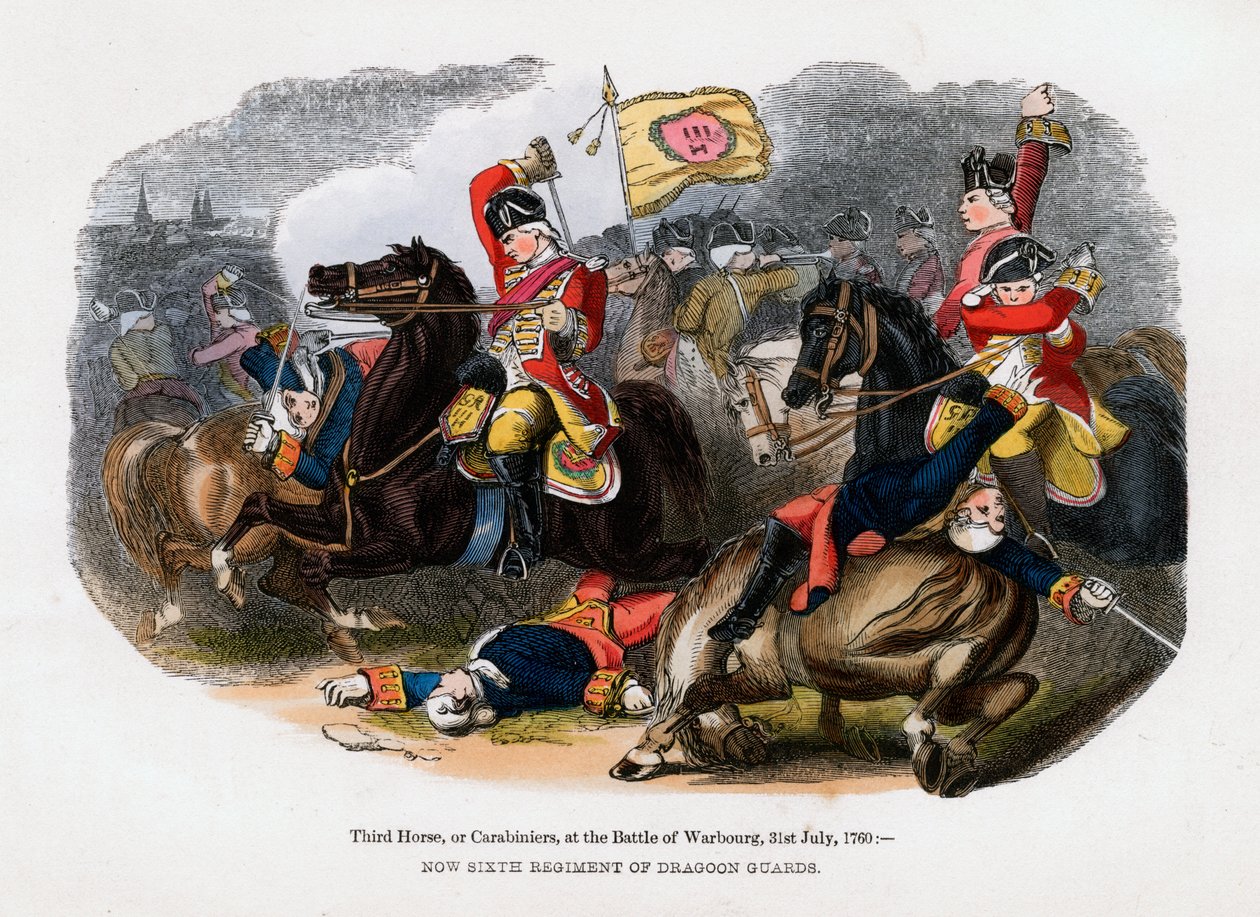 Troisième cheval, ou carabiniers, à la bataille de Warburg, 31 juillet 1760 - Unbekannt