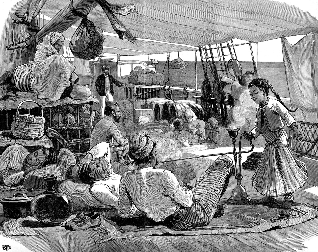 Troisième classe à bord du Kilwa, de Brindisi à la Birmanie, 1886 - Unbekannt