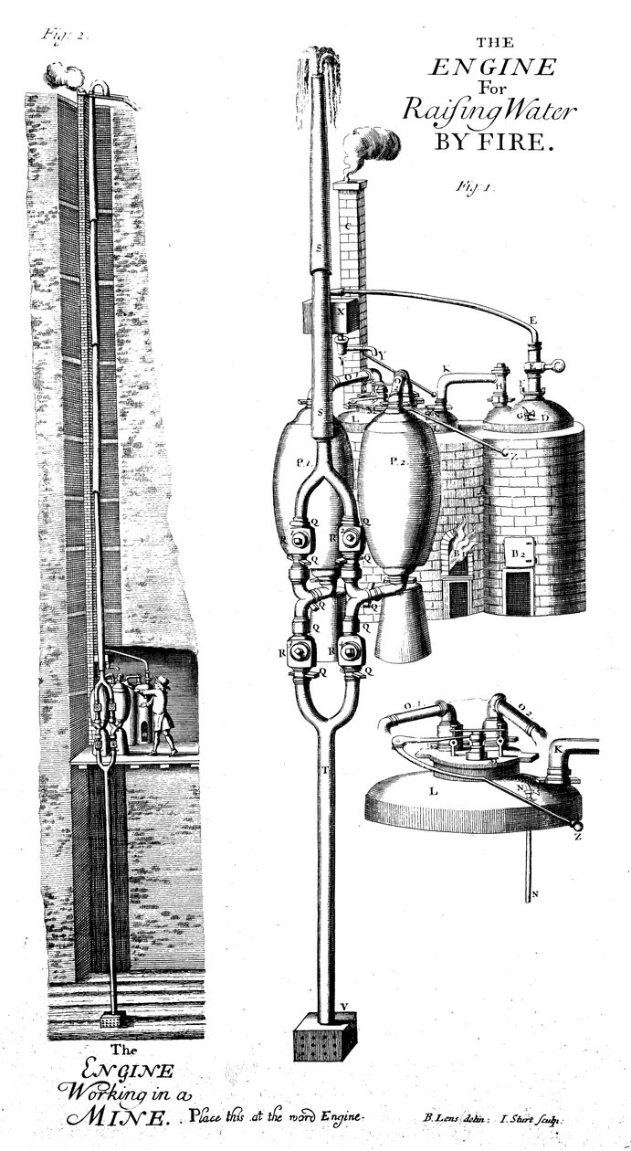 Pompe à vapeur de Thomas Savery ou l