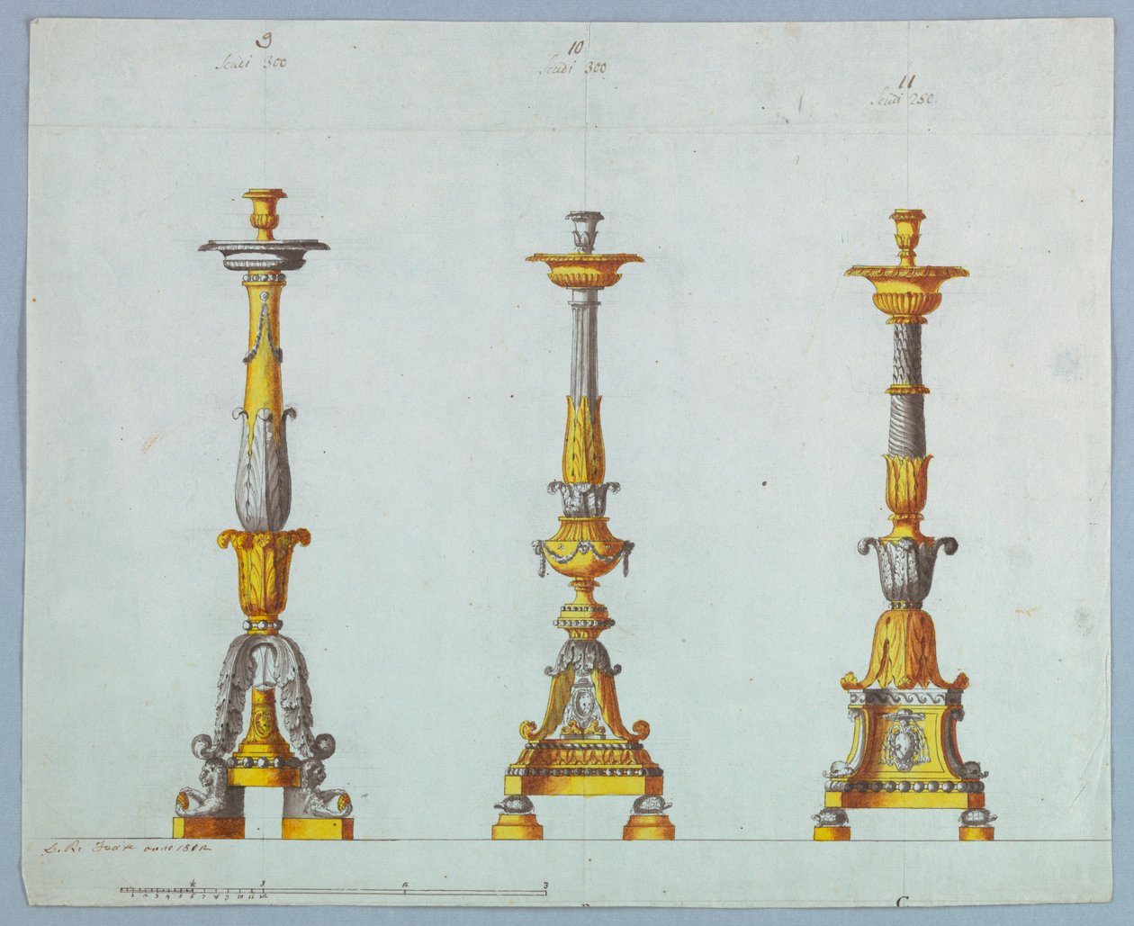 Trois conceptions pour chandeliers - Unbekannt