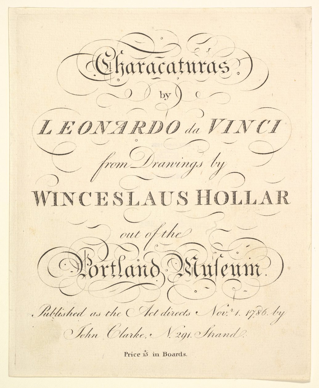 Page de Titre: Caricatures de Léonard de Vinci, d