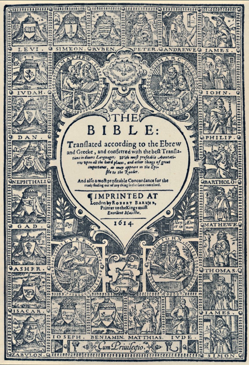Page de titre de la Bible de Genève, 1614, 1947 - Unbekannt