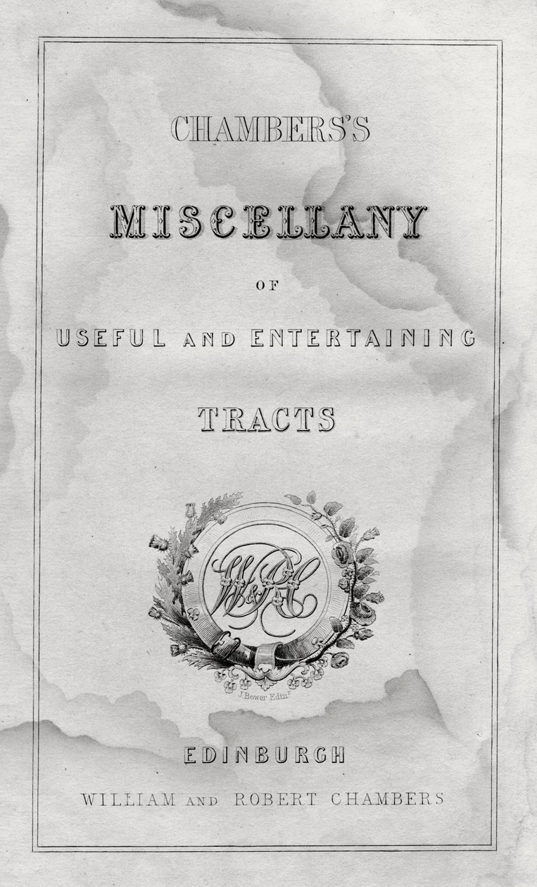 Page de titre de Miscellany of Useful and Entertaining Tracts de Chambers - Unbekannt