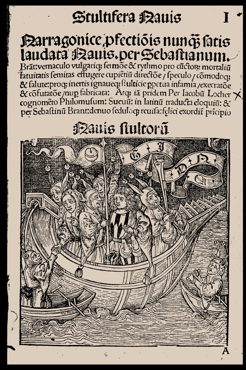 Page de titre du livre La Nef des fous de Sebastian Brant, 1497 - Unbekannt