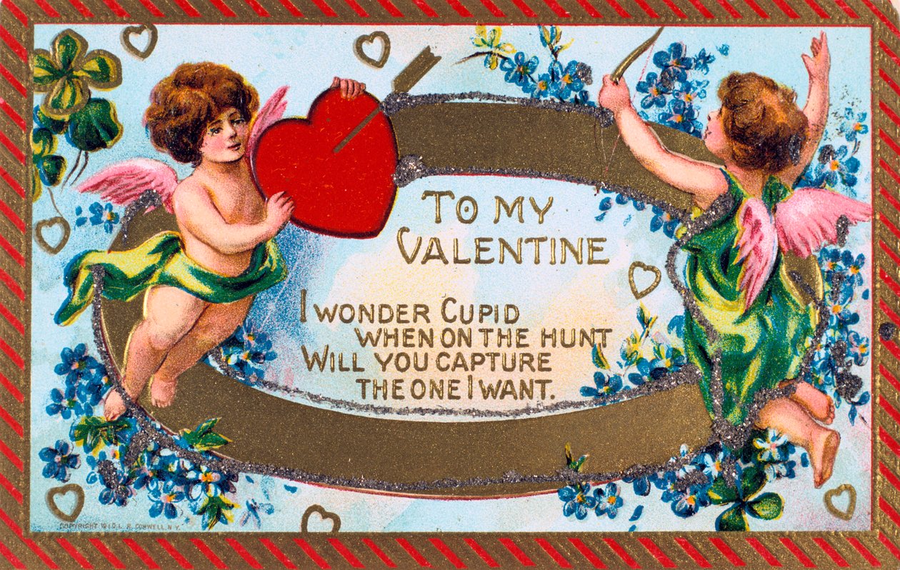 À ma Valentine, carte de Saint-Valentin américaine, vers 1908 - Unbekannt