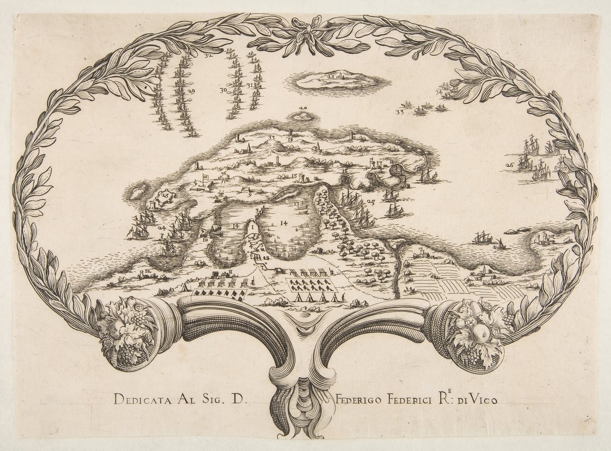 Plan topographique de Porto Ercole en forme d