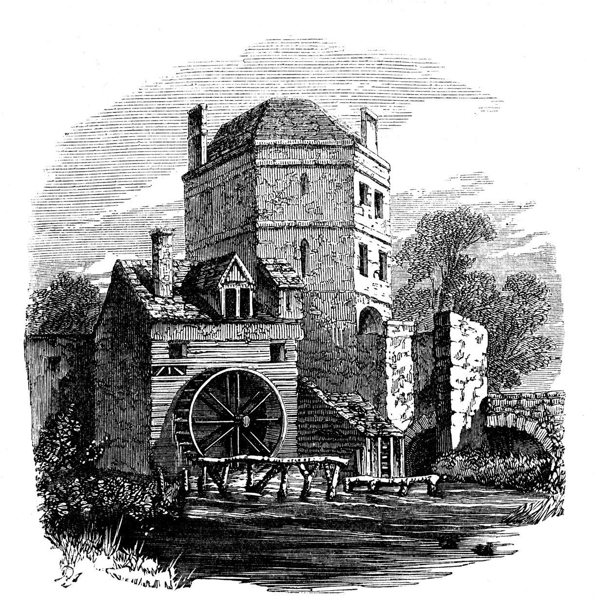 Tour du couvent franciscain, Oxford, vers 1860 - Unbekannt
