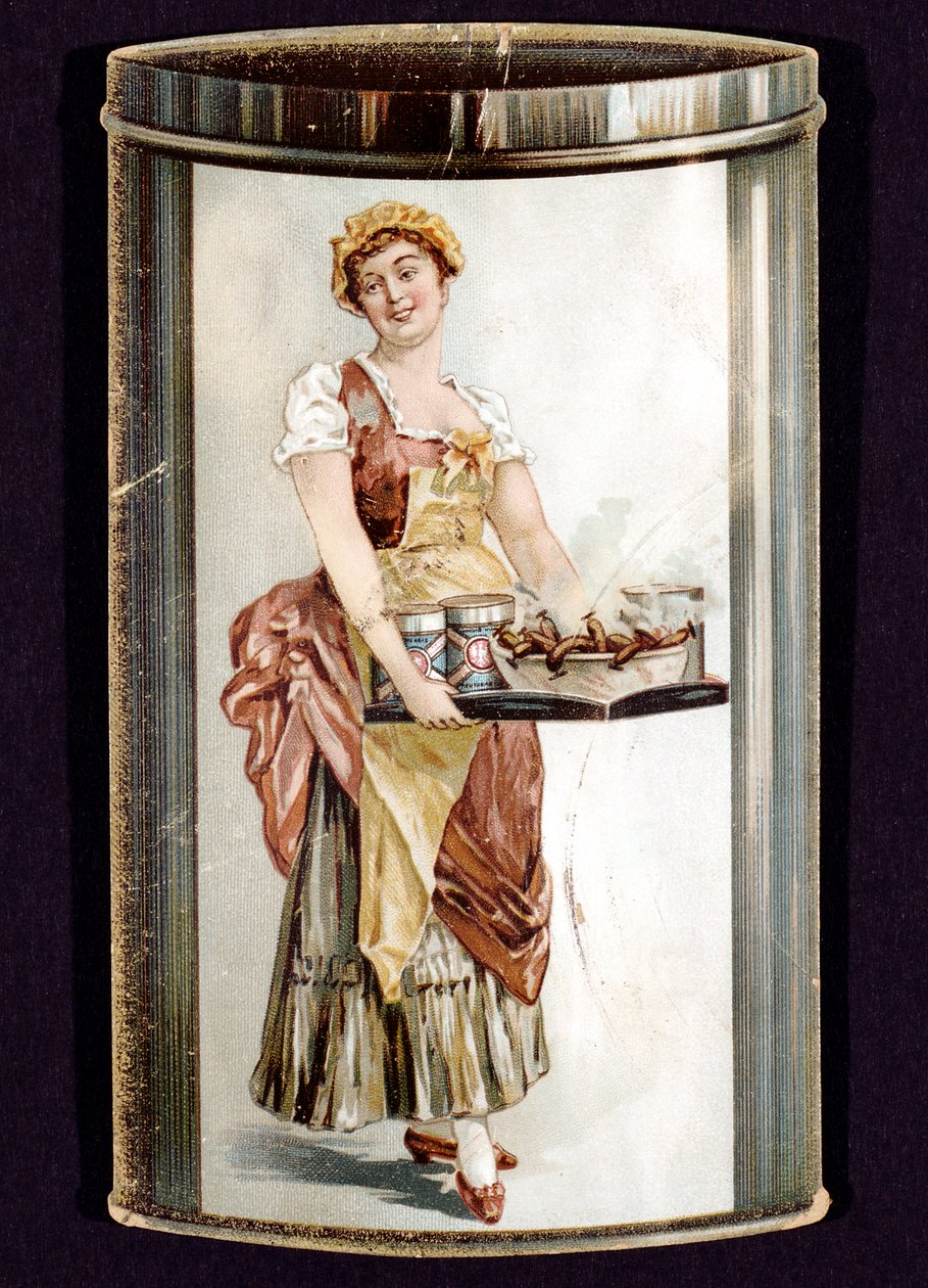 Carte de visite pour les saucisses en conserve produites par Heinrich Bauer de Francfort-sur-le-Main, Allemagne, c1895 - Unbekannt