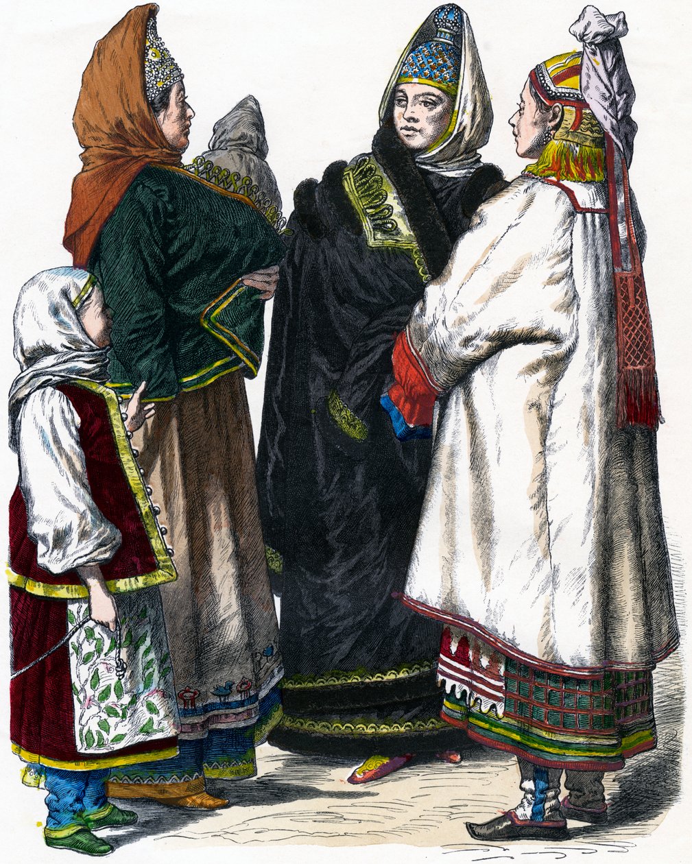 Costume traditionnel russe, vers 1850 - Unbekannt