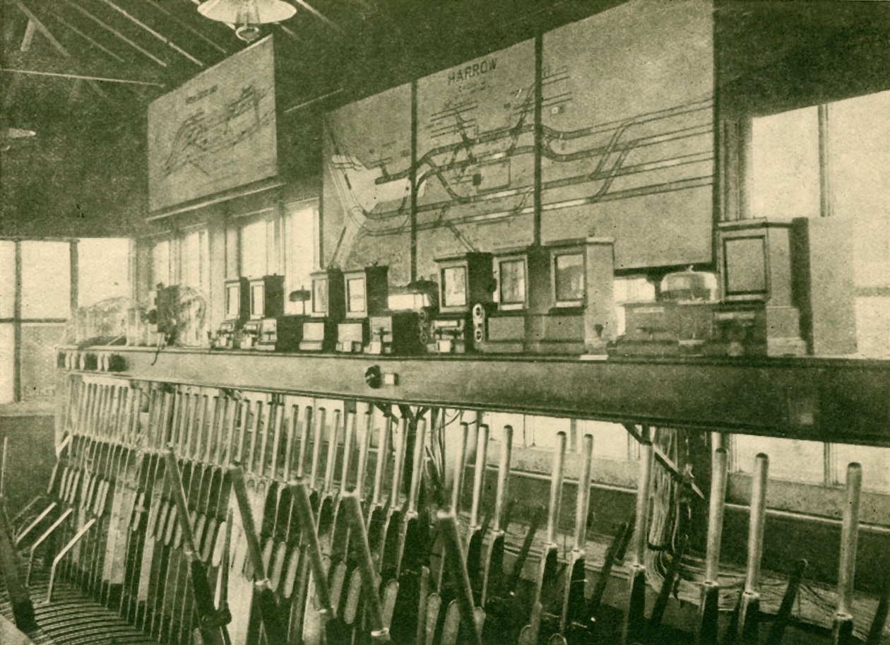Diagramme de mouvement des trains dans la cabine de signalisation, Metropolitan Railway, 1930 - Unbekannt