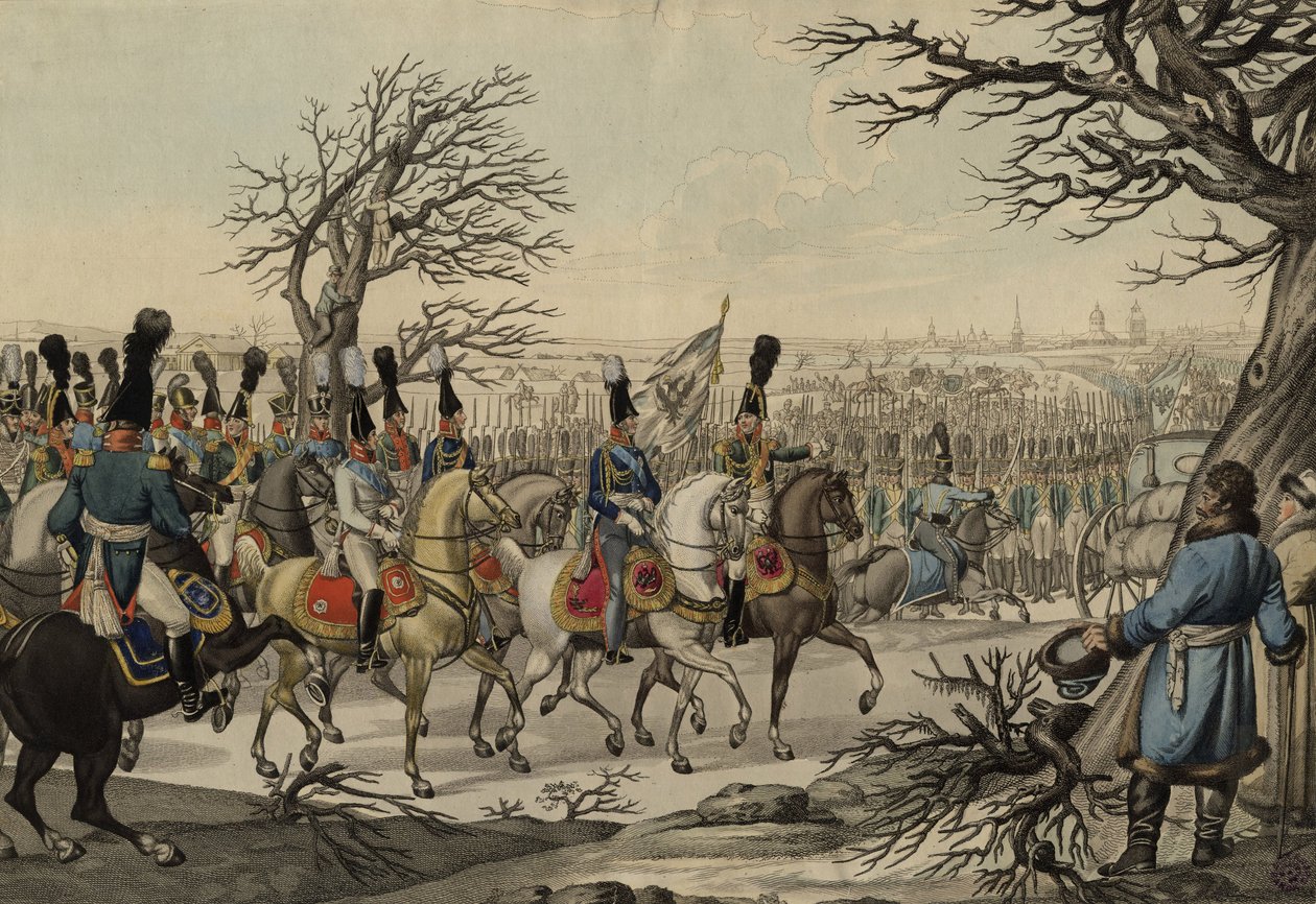 Tsar Alexandre Ier et le roi Frédéric-Guillaume III devant les troupes - Unbekannt