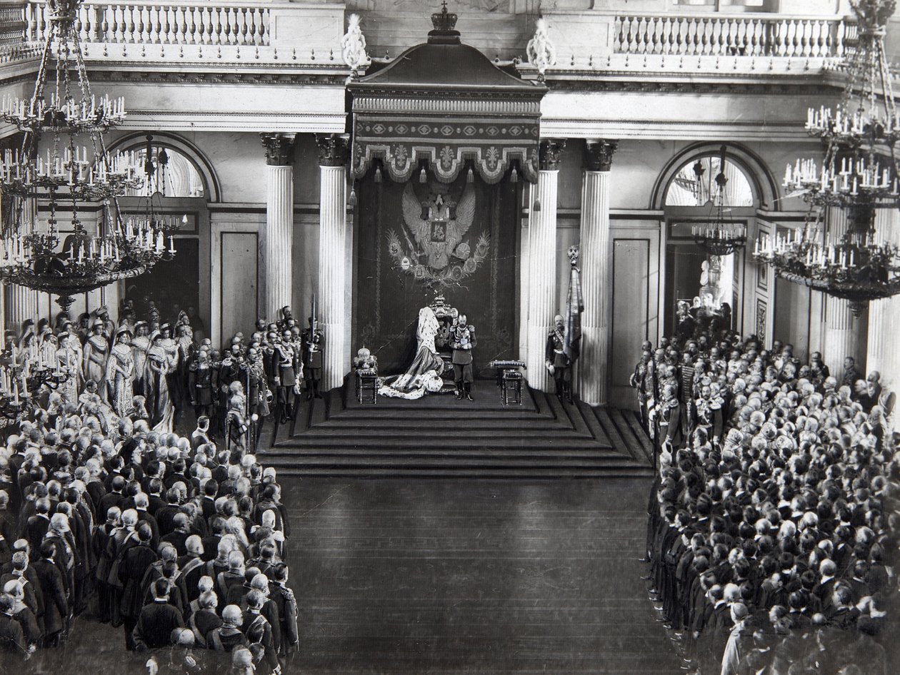Le tsar Nicolas II parlant à l