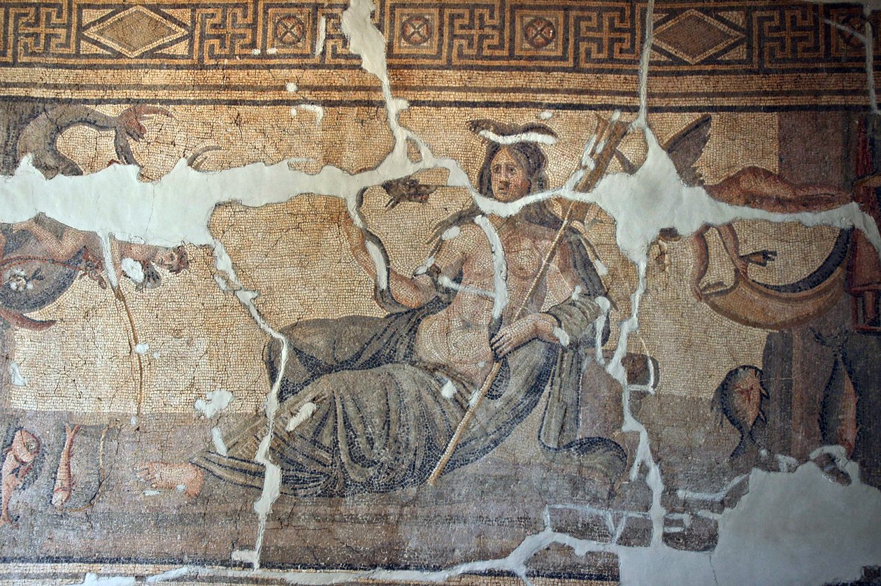 Thétis parmi les poissons, mosaïque d