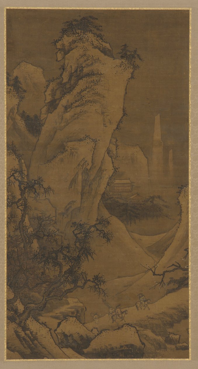 Deux cavaliers cherchant des fleurs de prunier, dynastie Ming, 16ème siècle - Unbekannt