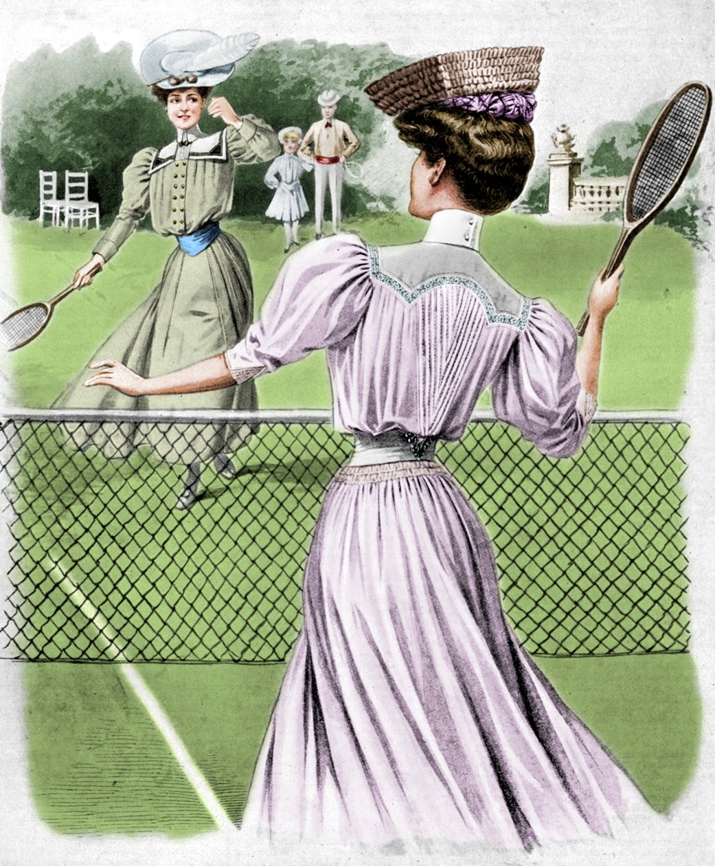 Deux costumes de tennis sur gazon pour octobre, 1905 - Unbekannt