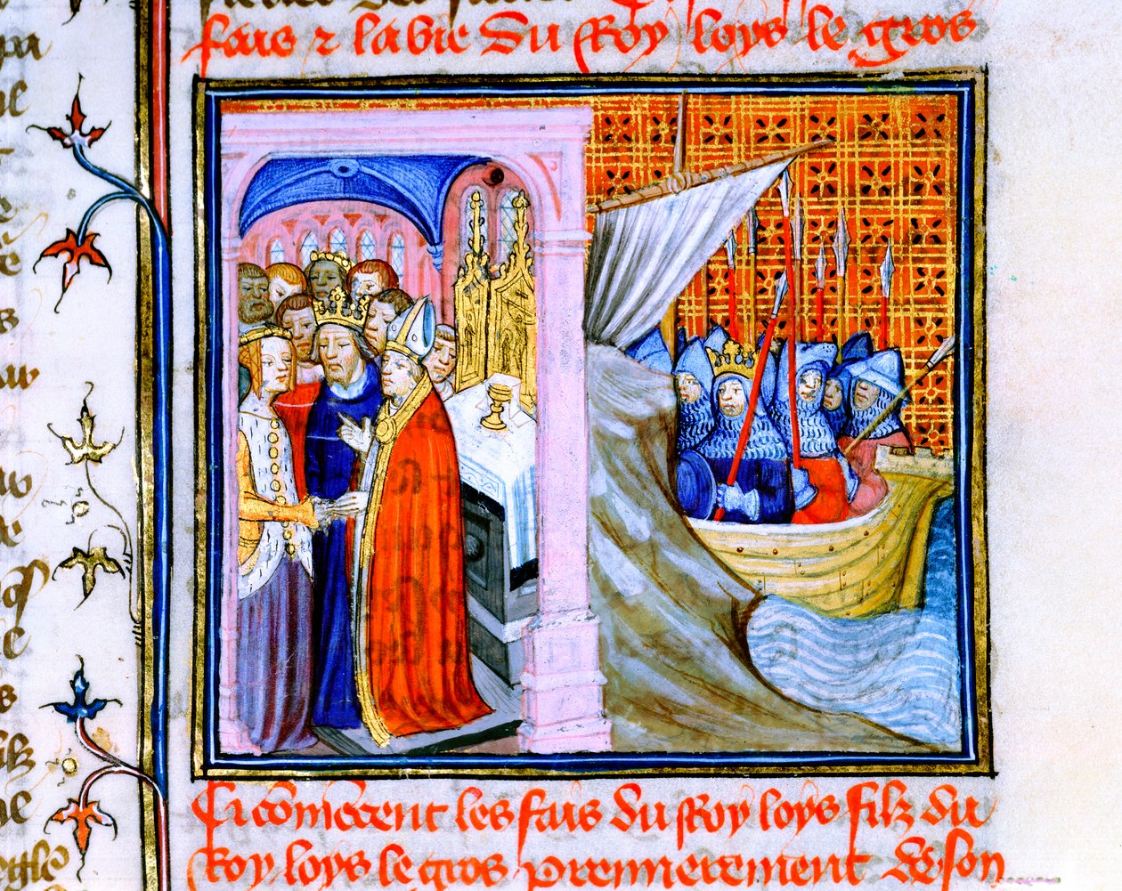 Deux scènes de la Chronique de Saint Denis, fin du 14ème siècle - Unbekannt