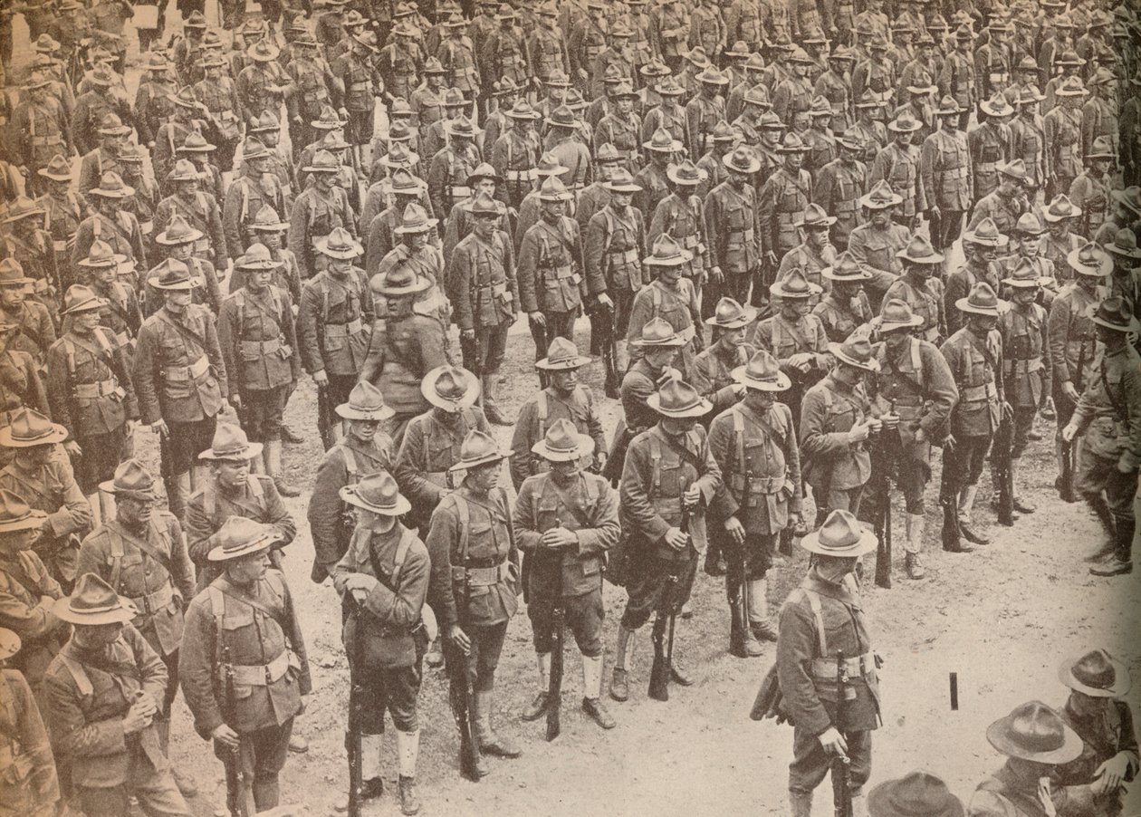 Troupes américaines en parade avant leur marche à travers Londres le 15 août 1917 - Unbekannt