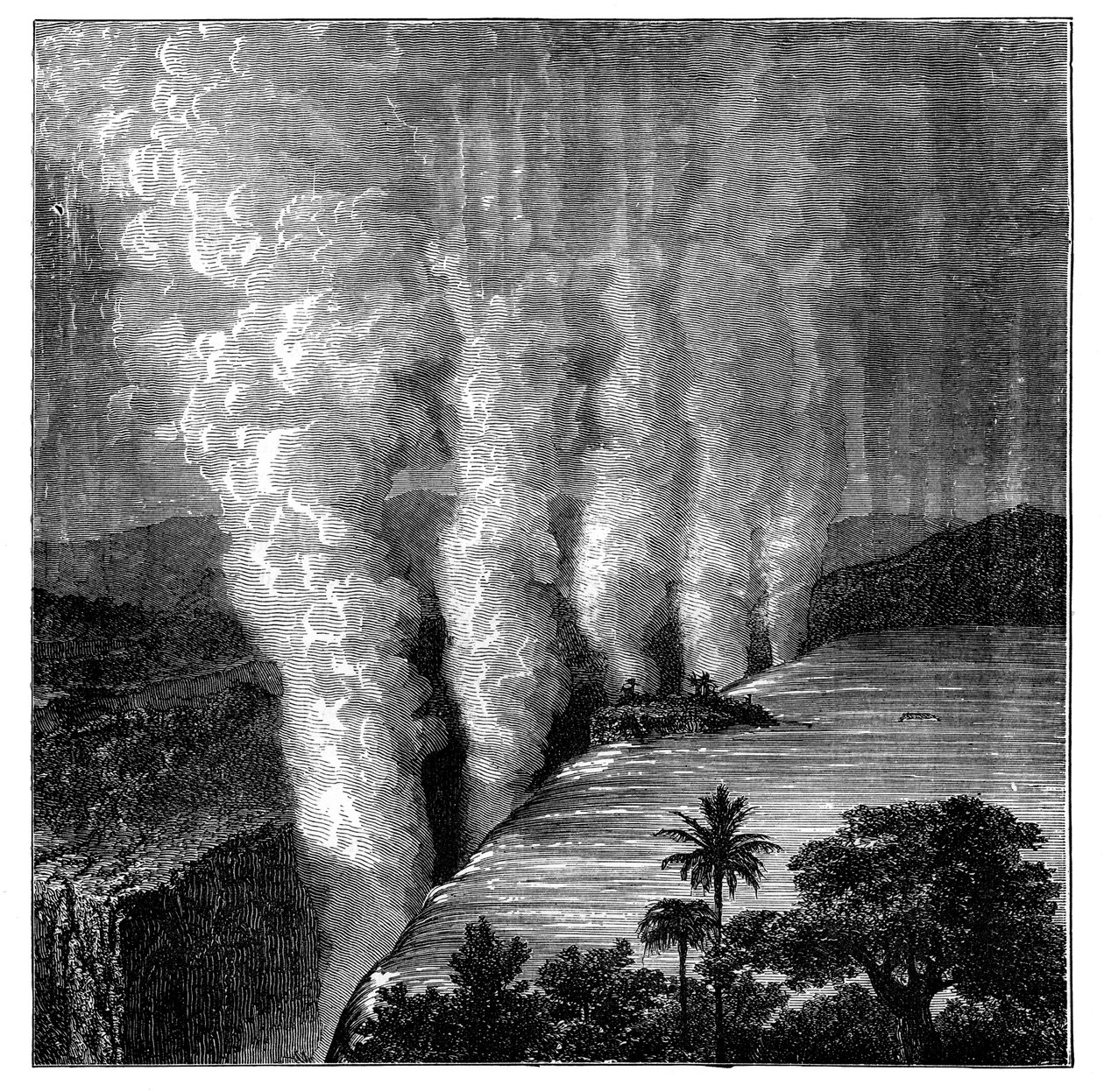 Chutes Victoria sur le fleuve Zambèze, Afrique, vers 1890 - Unbekannt