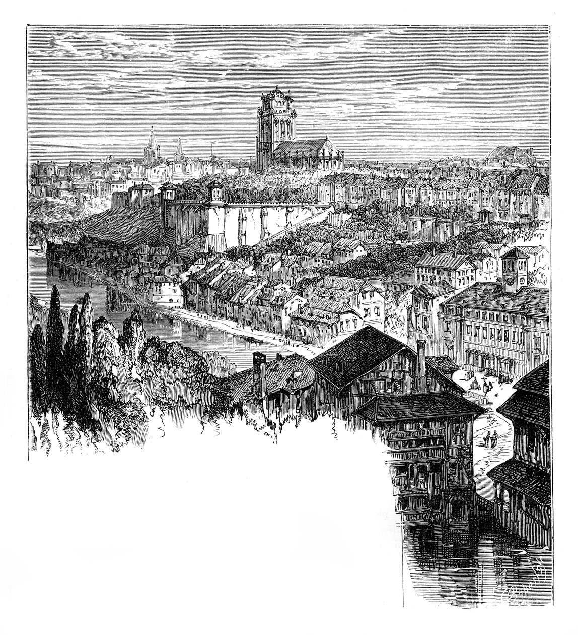 Vue de Berne, Suisse, vers 1888 - Unbekannt
