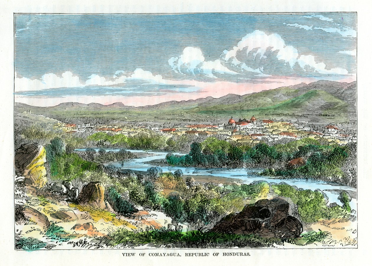 Vue de Comayagua, République du Honduras, vers 1880 - Unbekannt