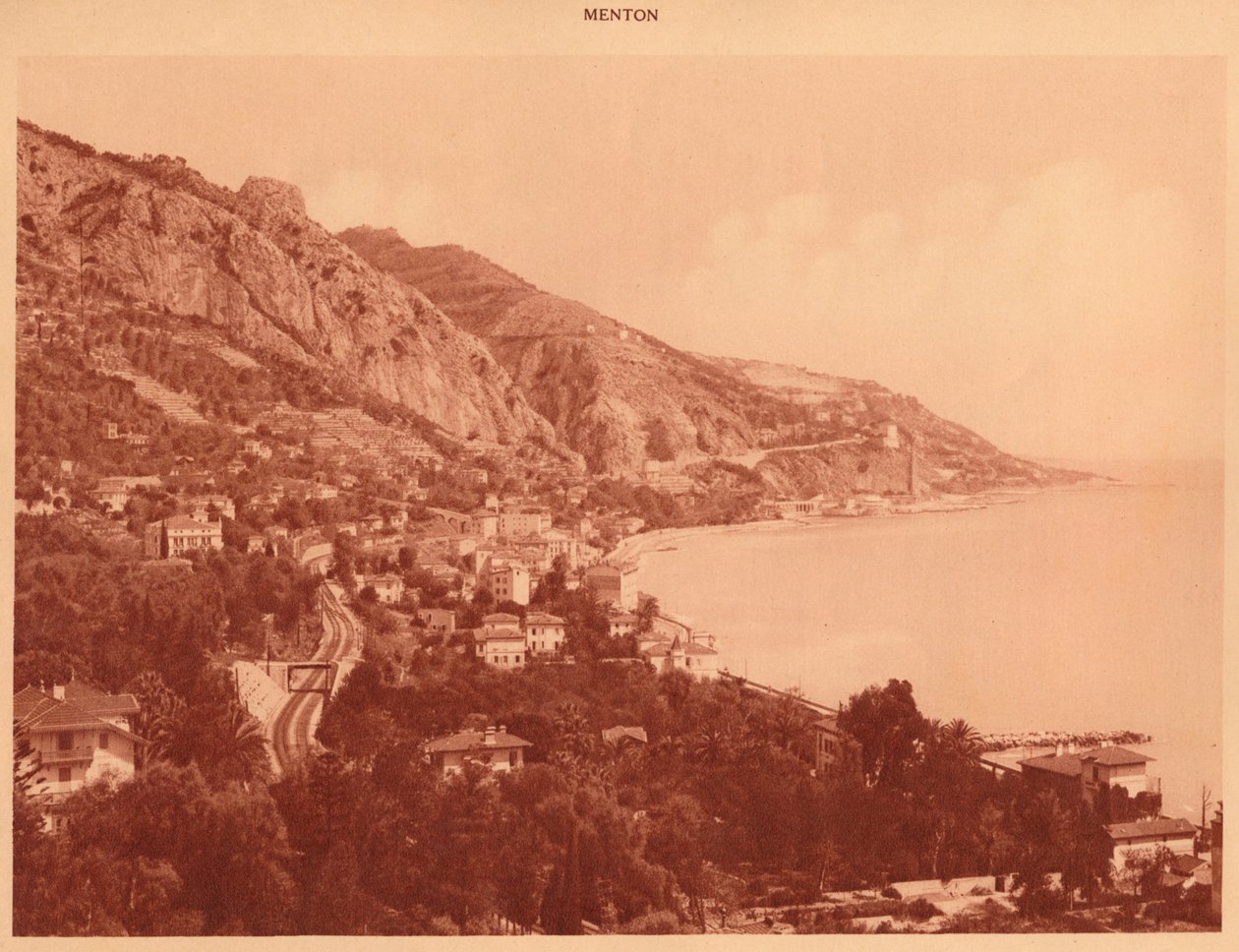 Vue de Garavan et de la frontière italienne, Menton - Unbekannt