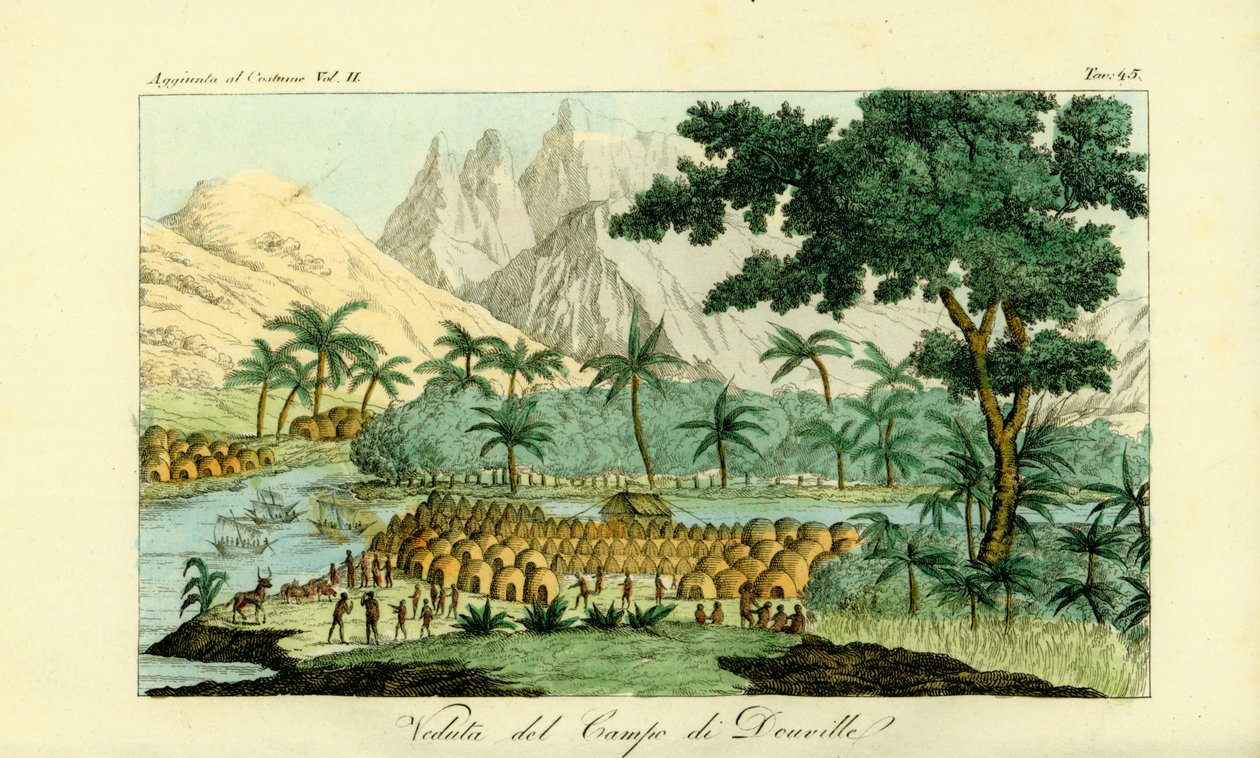 Vue du camp de Jean-Baptiste Douville sur le fleuve Congo au village de Quitumba, Angola - Unbekannt