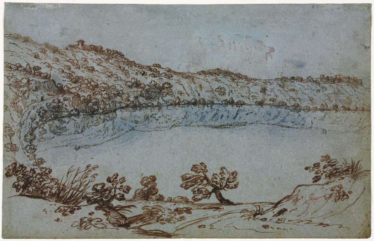 Vue du lac de Nemi, vers 1650 - Unbekannt