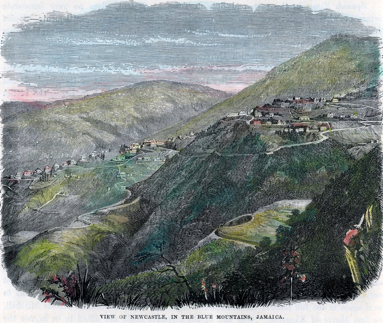 Vue de Newcastle, dans les Blue Mountains, Jamaïque, vers 1880 - Unbekannt