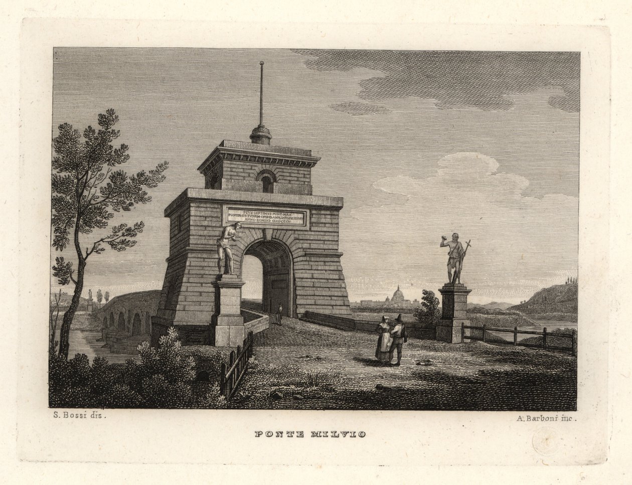 Vue du pont Milvius, Rome - Unbekannt