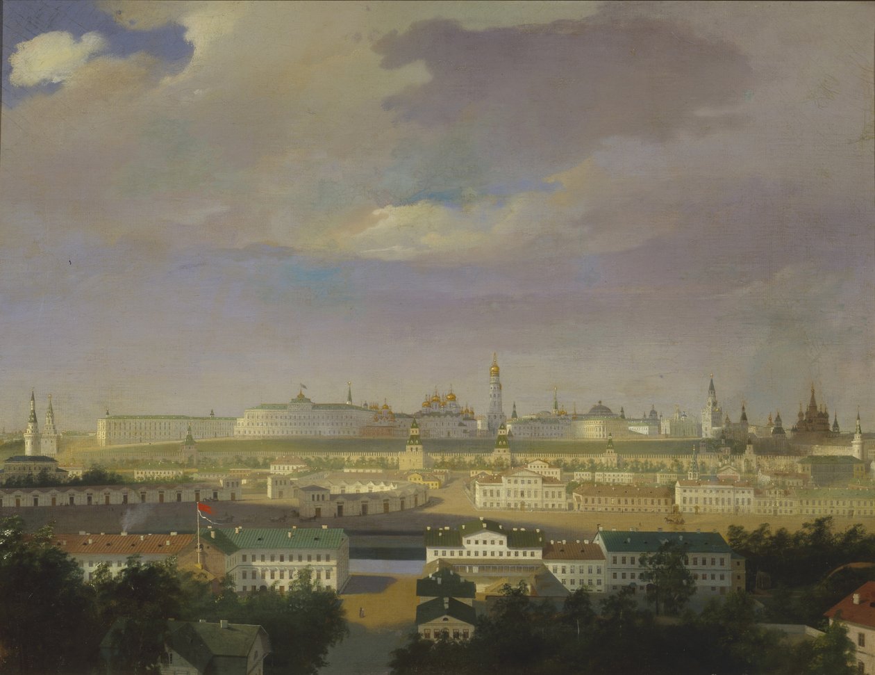 Vue du Kremlin de Moscou depuis la place du marais Bolotnaya, milieu du XIXe siècle - Unbekannt